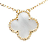 K18YG イエローゴールド シェル クローバー モチーフ ペンダントネックレス レディース 【中古】